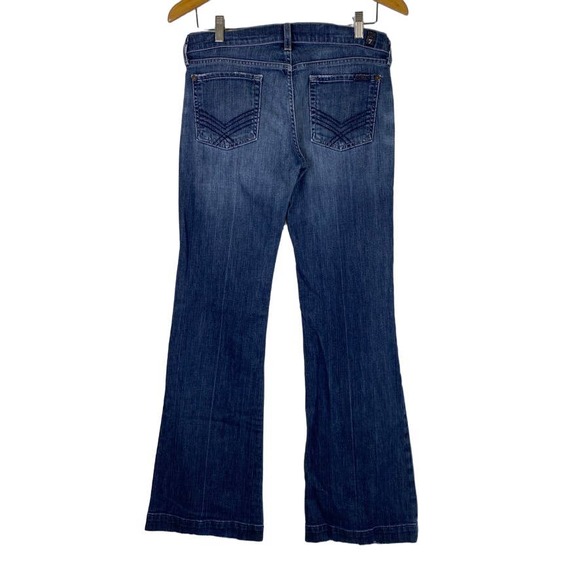 7 for all mankind DOJO Jeans / Flare Leg / Lattice Pocket / Medium Wash Sz 29 - Picture 1 of 12